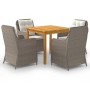 Juego de comedor para jardín 5 piezas marrón de vidaXL, Conjuntos de jardín - Ref: Foro24-3067728, Precio: 753,62 €, Descuent...