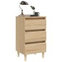 Mesita de noche patas madera maciza roble Sonoma 40x35x69 cm de vidaXL, Mesitas de noche - Ref: Foro24-805893, Precio: 62,09 ...