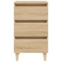 Mesita de noche patas madera maciza roble Sonoma 40x35x69 cm de vidaXL, Mesitas de noche - Ref: Foro24-805893, Precio: 62,09 ...