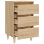Mesita de noche patas madera maciza roble Sonoma 40x35x69 cm de vidaXL, Mesitas de noche - Ref: Foro24-805893, Precio: 62,09 ...
