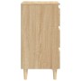 Mesita de noche patas madera maciza roble Sonoma 40x35x69 cm de vidaXL, Mesitas de noche - Ref: Foro24-805893, Precio: 62,09 ...
