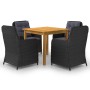 3067729 5 Piece Garden Dining Set Black (147875+2x46548) de vidaXL, Conjuntos de jardín - Ref: Foro24-3067729, Precio: 787,98...