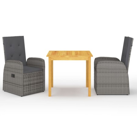 Juego de comedor para jardín 3 piezas gris de vidaXL, Conjuntos de jardín - Ref: Foro24-3067716, Precio: 444,37 €, Descuento: %