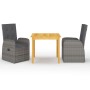 Juego de comedor para jardín 3 piezas gris de vidaXL, Conjuntos de jardín - Ref: Foro24-3067716, Precio: 444,37 €, Descuento: %