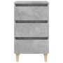 Mesitas de noche 2 uds patas madera gris hormigón 40x35x69 cm de vidaXL, Mesitas de noche - Ref: Foro24-805896, Precio: 98,09...