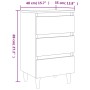 Mesitas de noche 2 uds patas madera gris hormigón 40x35x69 cm de vidaXL, Mesitas de noche - Ref: Foro24-805896, Precio: 98,09...