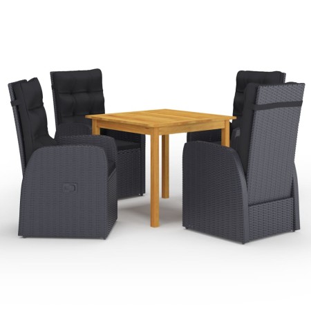 Juego de comedor para jardín 5 piezas negro de vidaXL, Conjuntos de jardín - Ref: Foro24-3067719, Precio: 765,24 €, Descuento: %