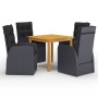 Juego de comedor para jardín 5 piezas negro de vidaXL, Conjuntos de jardín - Ref: Foro24-3067719, Precio: 765,24 €, Descuento: %