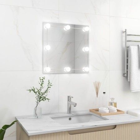 Espejo de pared con luces LED cuadrado de vidrio de vidaXL, Espejos - Ref: Foro24-3078636, Precio: 43,79 €, Descuento: %