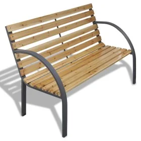 Banco de jardín de madera y hierro 120 cm de vidaXL, Bancos de jardín - Ref: Foro24-41014, Precio: 108,84 €, Descuento: %