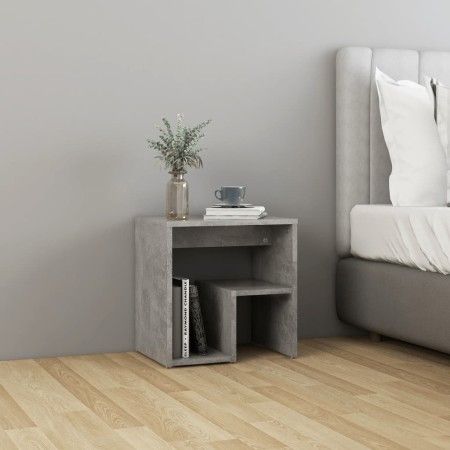Mesita de noche madera contrachapada gris hormigón 40x30x40 cm de vidaXL, Mesitas de noche - Ref: Foro24-806336, Precio: 30,8...