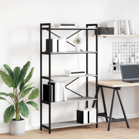 Estante de libros Gris sonoma 80 x 30 x 155 cm en Librerías y estanterías | Comprar online en Foru.es