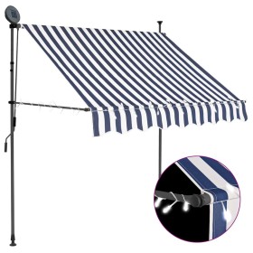 Toldo manual retráctil con LED azul y blanco 100 cm en Toldos | Comprar online en Foru.es