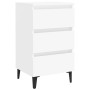 Mesita de noche con patas de metal blanco 40x35x69 cm de vidaXL, Mesitas de noche - Ref: Foro24-805905, Precio: 66,20 €, Desc...