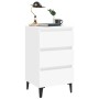 Mesita de noche con patas de metal blanco 40x35x69 cm de vidaXL, Mesitas de noche - Ref: Foro24-805905, Precio: 66,20 €, Desc...