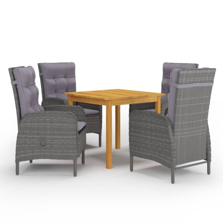 Juego de comedor de jardín de 5 piezas gris de vidaXL, Conjuntos de jardín - Ref: Foro24-3067681, Precio: 598,15 €, Descuento: %