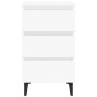 Mesita de noche con patas de metal blanco 40x35x69 cm de vidaXL, Mesitas de noche - Ref: Foro24-805905, Precio: 66,20 €, Desc...