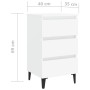 Mesita de noche con patas de metal blanco 40x35x69 cm de vidaXL, Mesitas de noche - Ref: Foro24-805905, Precio: 66,20 €, Desc...