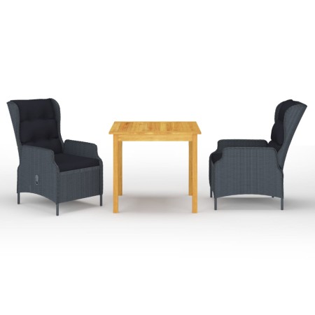 Juego de comedor para jardín 3 piezas gris oscuro de vidaXL, Conjuntos de jardín - Ref: Foro24-3067744, Precio: 614,33 €, Des...