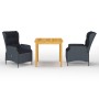 Juego de comedor para jardín 3 piezas gris oscuro de vidaXL, Conjuntos de jardín - Ref: Foro24-3067744, Precio: 614,33 €, Des...
