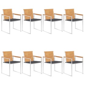 Sillas de jardín y cojines 8 unidades madera maciza de acacia en Sillas de jardín | Comprar online en Foru.es