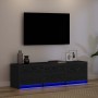 Unidades de TV con cajón Roble Negro 140 x 34 x 40 cm en Muebles TV | Comprar online en Foru.es