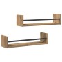 Estante de pared 2 pcs Roble artesanal 60 x 16 x 14 cm en Estanterías | Comprar online en Foru.es