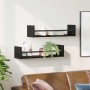 Estante de pared 2 pcs Roble Negro 60 x 16 x 14 cm en Estanterías | Comprar online en Foru.es