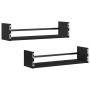 Estante de pared 2 pcs Roble Negro 60 x 16 x 14 cm en Estanterías | Comprar online en Foru.es