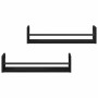 Estante de pared 2 pcs Roble Negro 60 x 16 x 14 cm en Estanterías | Comprar online en Foru.es