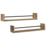 Estante de pared 2 pcs Roble artesanal 80 x 16 x 14 cm en Estanterías | Comprar online en Foru.es