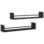 Estante de pared 2 pcs Roble Negro 80 x 16 x 14 cm en Estanterías | Comprar online en Foru.es