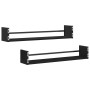 Estante de pared 2 pcs Roble Negro 80 x 16 x 14 cm en Estanterías | Comprar online en Foru.es