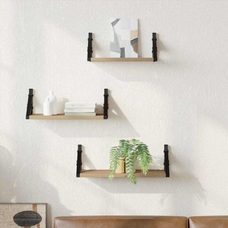 Estante de pared Montaje en la pared 3 pcs Roble Humo en Estanterías | Comprar online en Foru.es