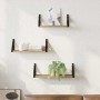 Estante de pared Montaje en la pared 3 pcs Roble Humo en Estanterías | Comprar online en Foru.es