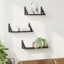 Estante de pared Montaje en la pared 3 pcs Roble Negro en Estanterías | Comprar online en Foru.es