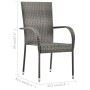 Juego de comedor para jardín 3 piezas gris de vidaXL, Conjuntos de jardín - Ref: Foro24-3067691, Precio: 215,57 €, Descuento: %