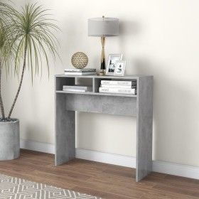 Mesa consola madera de ingeniería gris hormigón 78x30x80 cm de vidaXL, Mesas auxiliares - Ref: Foro24-808300, Precio: 36,59 €...