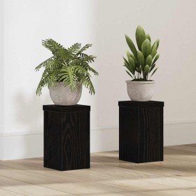 Soporte de plantas 2 pcs Roble Negro 10 x 10 x 18 cm en Soportes para macetas | Comprar online en Foru.es
