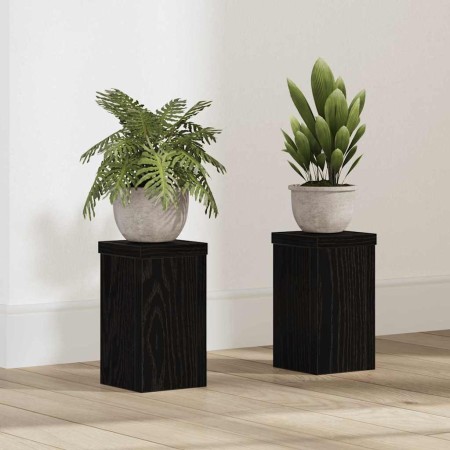 Soporte de plantas 2 pcs Roble Negro 10 x 10 x 18 cm en Soportes para macetas | Comprar online en Foru.es