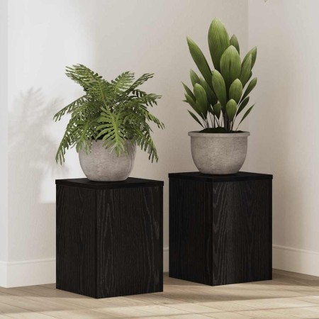 Soporte de plantas 2 pcs Roble Negro 25 x 25 x 35 cm en Soportes para macetas | Comprar online en Foru.es