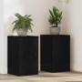 Soporte de plantas 2 pcs Roble Negro 30 x 30 x 50 cm en Soportes para macetas | Comprar online en Foru.es