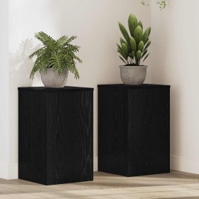 Soporte de plantas 2 pcs Roble Negro 30 x 30 x 50 cm en Soportes para macetas | Comprar online en Foru.es