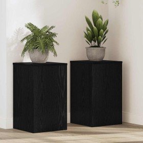 Soporte de plantas 2 pcs Roble Negro 30 x 30 x 50 cm en Soportes para macetas | Comprar online en Foru.es
