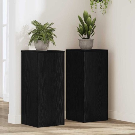 Soporte de plantas 2 pcs Roble Negro 30 x 30 x 70 cm en Soportes para macetas | Comprar online en Foru.es