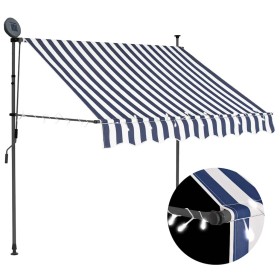 Toldo manual retráctil con LED azul y blanco 150 cm en Toldos | Comprar online en Foru.es