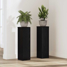 Soporte de plantas 2 pcs Roble Negro 17 x 17 x 60 cm en Soportes para macetas | Comprar online en Foru.es