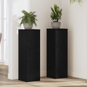 Soporte de plantas 2 pcs Roble Negro 25 x 25 x 80 cm en Soportes para macetas | Comprar online en Foru.es