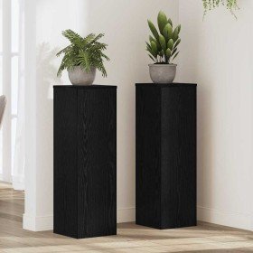 Soporte de plantas 2 pcs Roble Negro 25 x 25 x 80 cm en Soportes para macetas | Comprar online en Foru.es