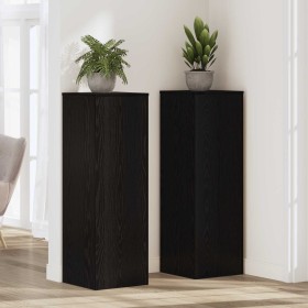 Soporte de plantas Roble Negro 33 x 33 x 100 cm en Soportes para macetas | Comprar online en Foru.es